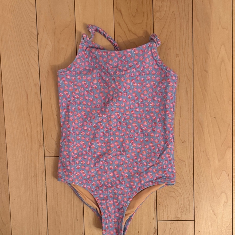 Crewcuts Pink and Blue Floral Kids Swim One Piece
